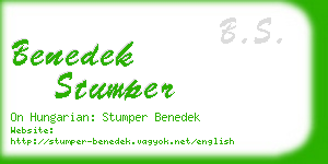 benedek stumper business card